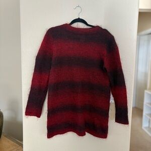 Vintage red and black striped mohair sweater